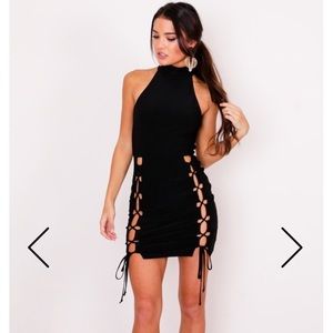 Showpo Sexy Black Tie Up Dress S